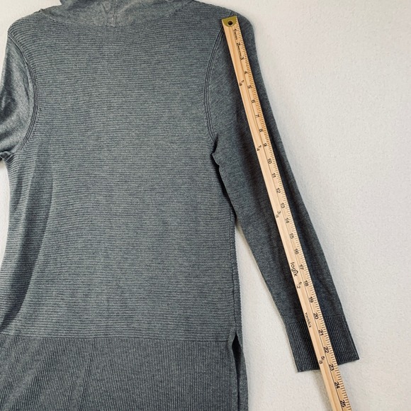 Adrienne Vittadini Women's Pullover Long Sleeve Ribbed Knit Sweater Tunic Gray L - Picture 12 of 12